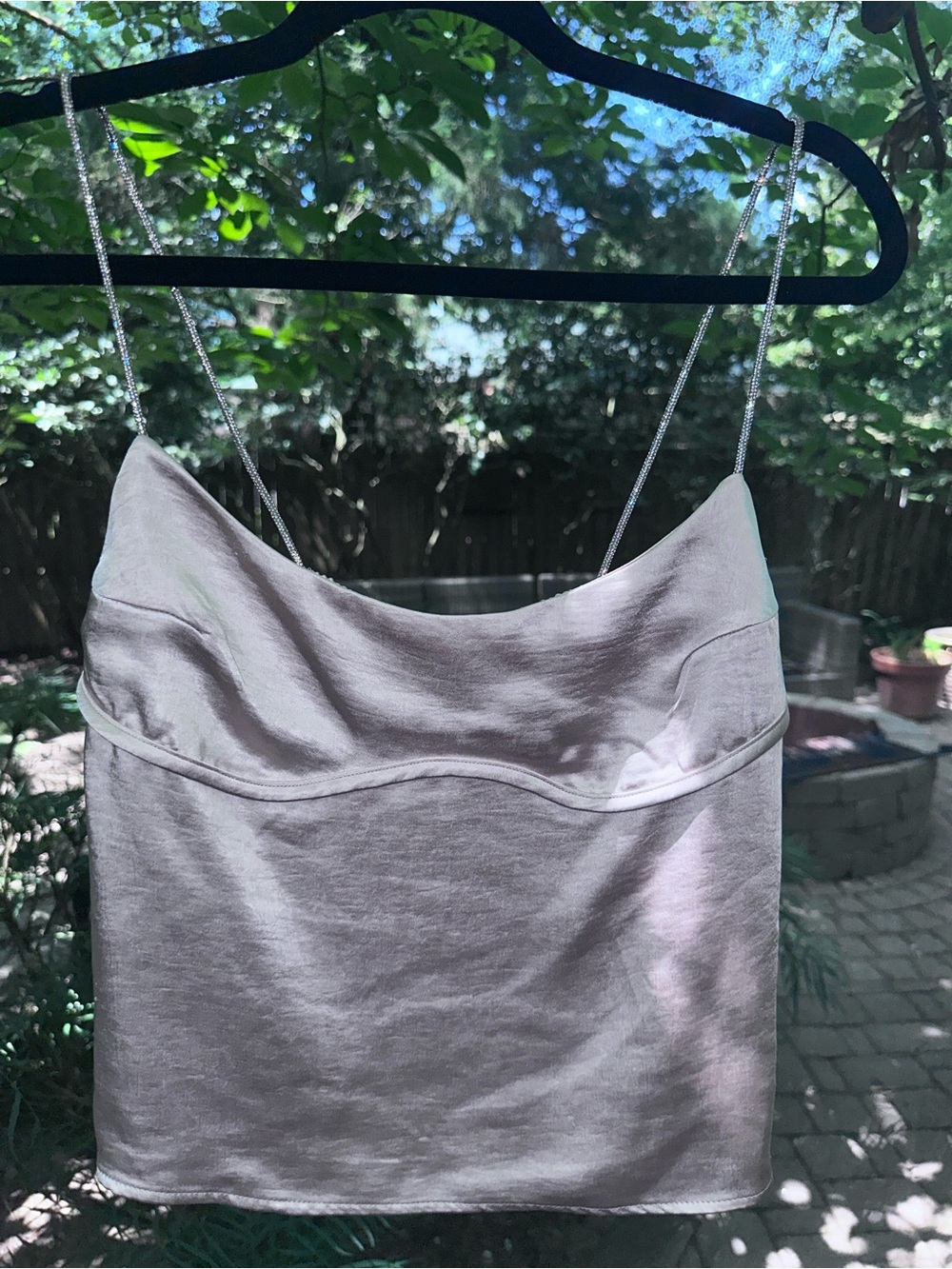 Light champange Satin Cowl Neck Cami with Thin Straps